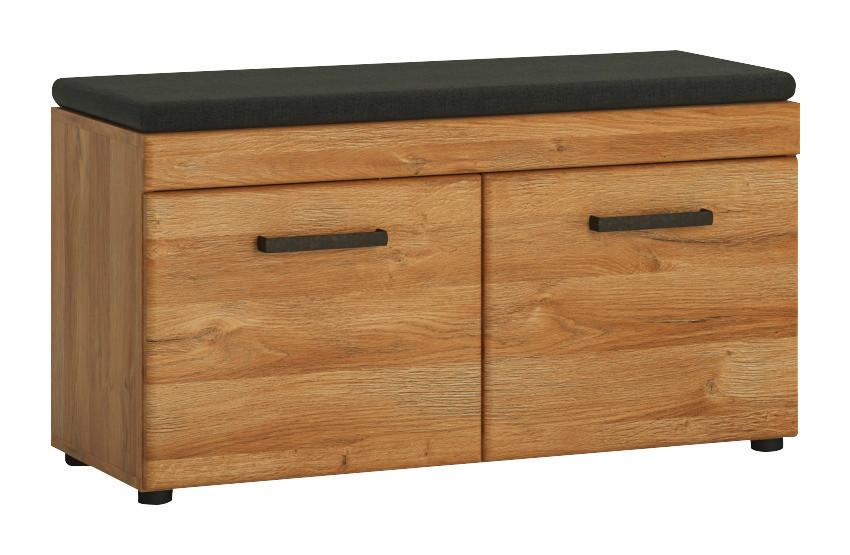 Előszobapad Cortina - tölgyfa/antracit, Trend, faalapú anyag/textil (92,8/47/38cm)