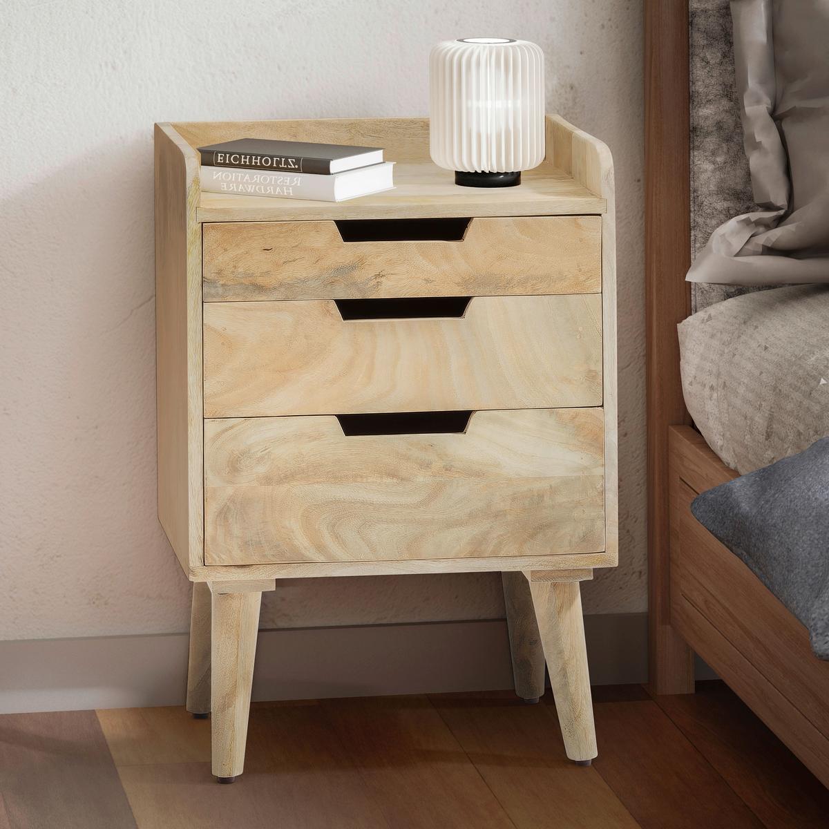 Nachttisch Hellbraun B: 45 cm - Hellbraun, Design, Holz (45/63/33cm) - MID.YOU