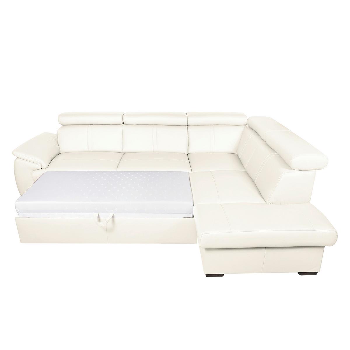 Ecksofa City Weiß B: 265x211 Cm - Wengefarben/Weiß, Design, Leder (265/211cm) - Livetastic