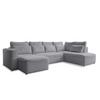 Rohová sedačka HOLLY U, obojstranná, sivá - čierna/sivá, Design, drevo/textil (158/331/210cm)
