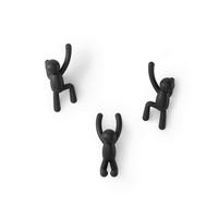 Háček sada 3 ks černá - černá, Moderní, plast (8/7/18cm) - Mömax