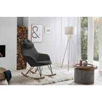 Schaukelstuhl Grau B: 67 Cm - Eichefarben/Schwarz, MODERN, Textil/Metall (67/107/105cm) - Livetastic