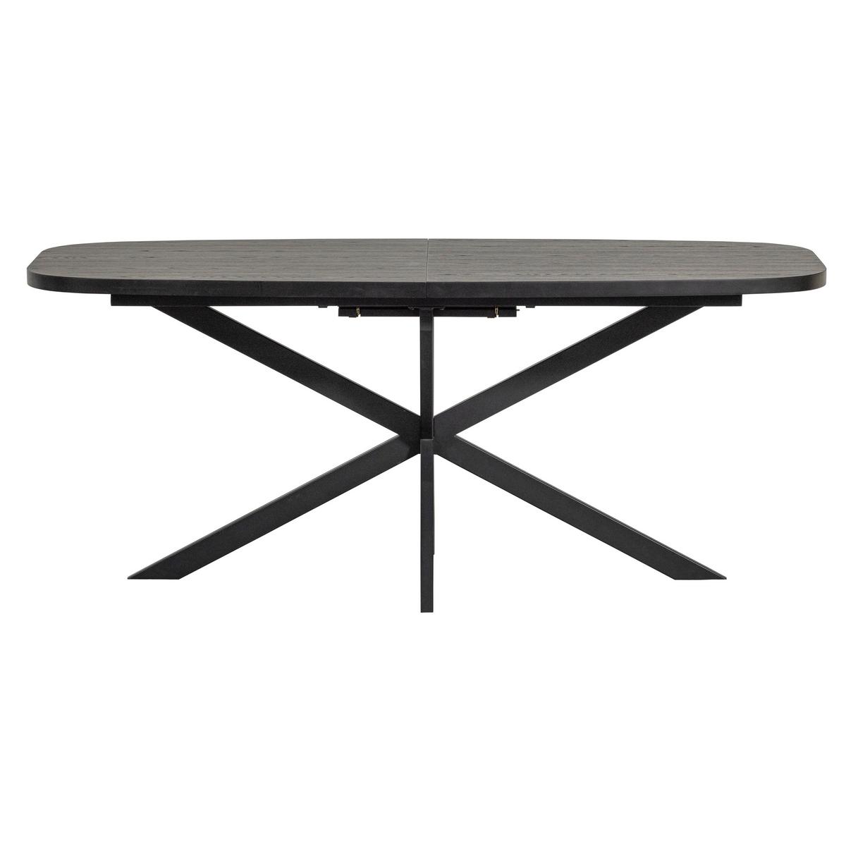 ESSTISCH Arros Schwarz L: 180-220cm - Schwarz, MODERN, Holzwerkstoff (180-220/90/75cm) - Livetastic