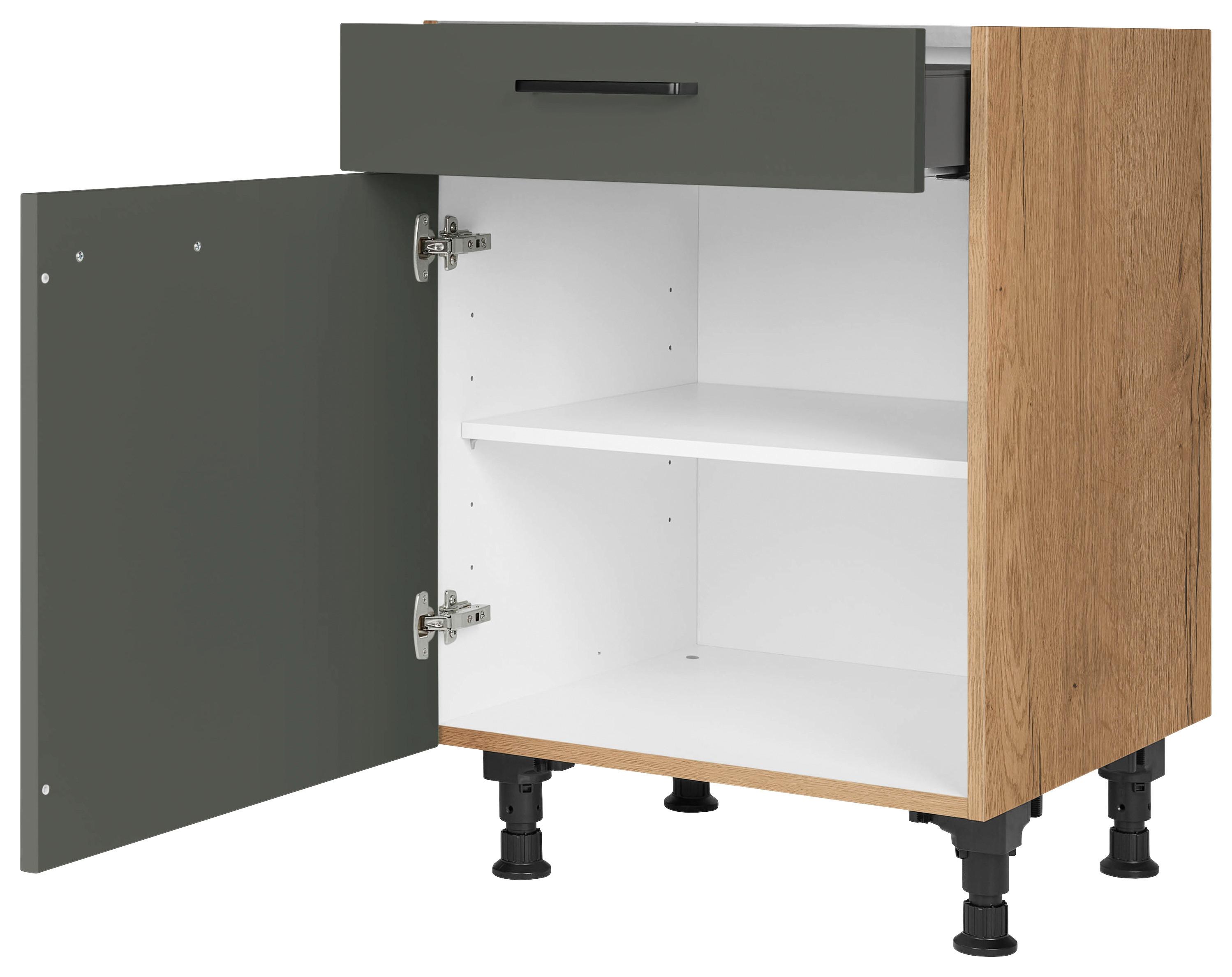 Schubkastenunterschrank Easytouch - Eichefarben/Grün, MODERN, Holzwerkstoff (60/87/56cm) - Nobilia