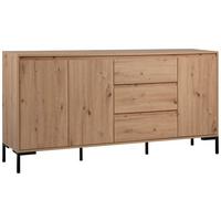 Sideboard 150cm Korsika Eiche Artisan Dekor - Schwarz/Eiche Artisan, Design, Holzwerkstoff (170/87/40cm) - MID.YOU