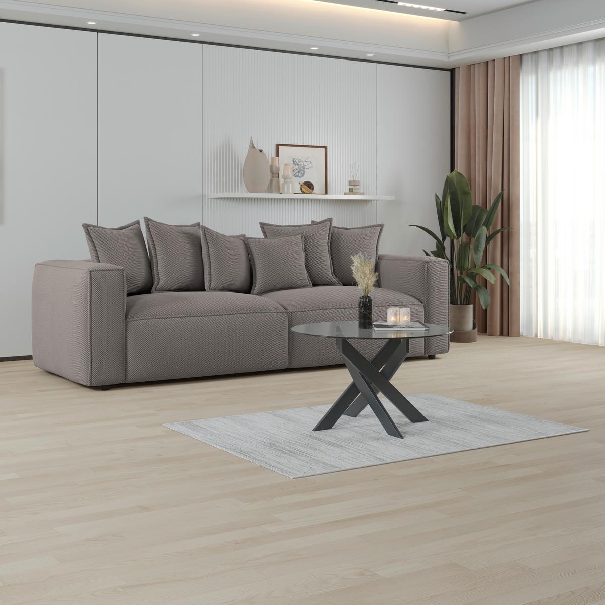 Bigsofa Cowboy - Grau, MODERN, Textil (280/72/109cm)