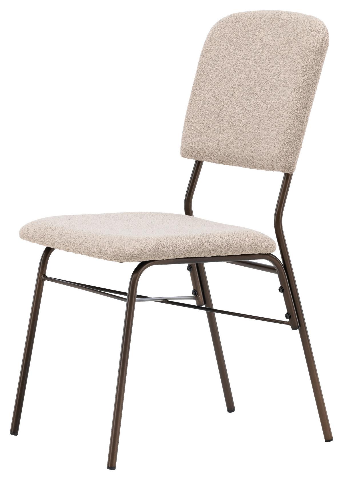 Stuhl-set Rosie Beige B: 48,5 Cm - Beige/Braun, Design, Kunststoff/Textil (48.5/94/56cm) - Livetastic