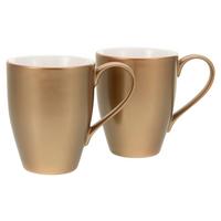 Sada šálků na kapučíno bílá/zlatá - bílá/barvy zlata, Basics, keramika - Creatable
