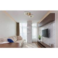 LED-Deckenleuchte 67280-18 - Dunkelbraun/Opal, Design, Holz/Kunststoff (46/22,5/7cm) - Globo