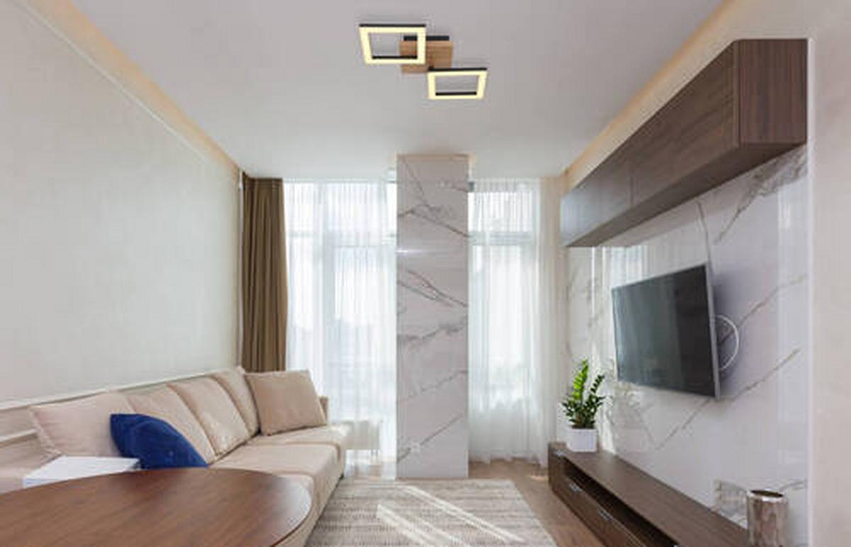 LED-Deckenleuchte 67280-18 - Dunkelbraun/Opal, Design, Holz/Kunststoff (46/22,5/7cm) - Globo