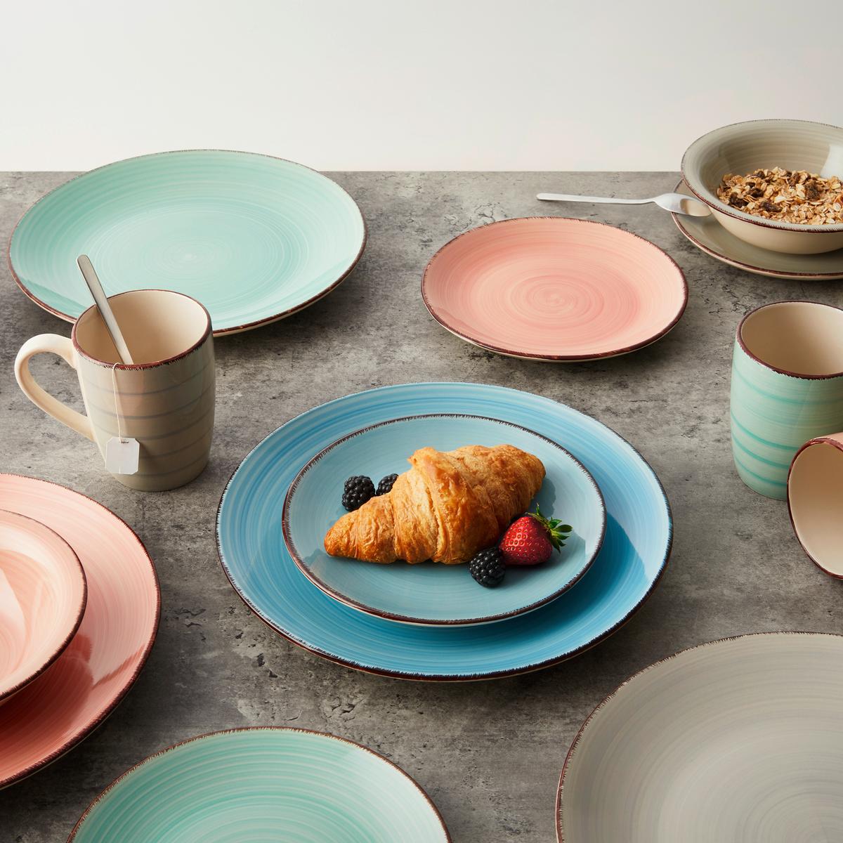 Kombinovaný servis Verona, 16-dielna pre 4 osoby - modrá/pink, Konventionell, keramika - Modern Living