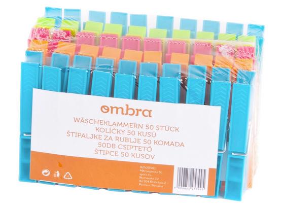 Wäscheklammern 50er Packung - Blau/Orange, KONVENTIONELL, Kunststoff/Metall - Ombra Wäscheklammern 50er Packung - Blau/Orange, KONVENTIONELL, Kunststoff/Metall - Ombra