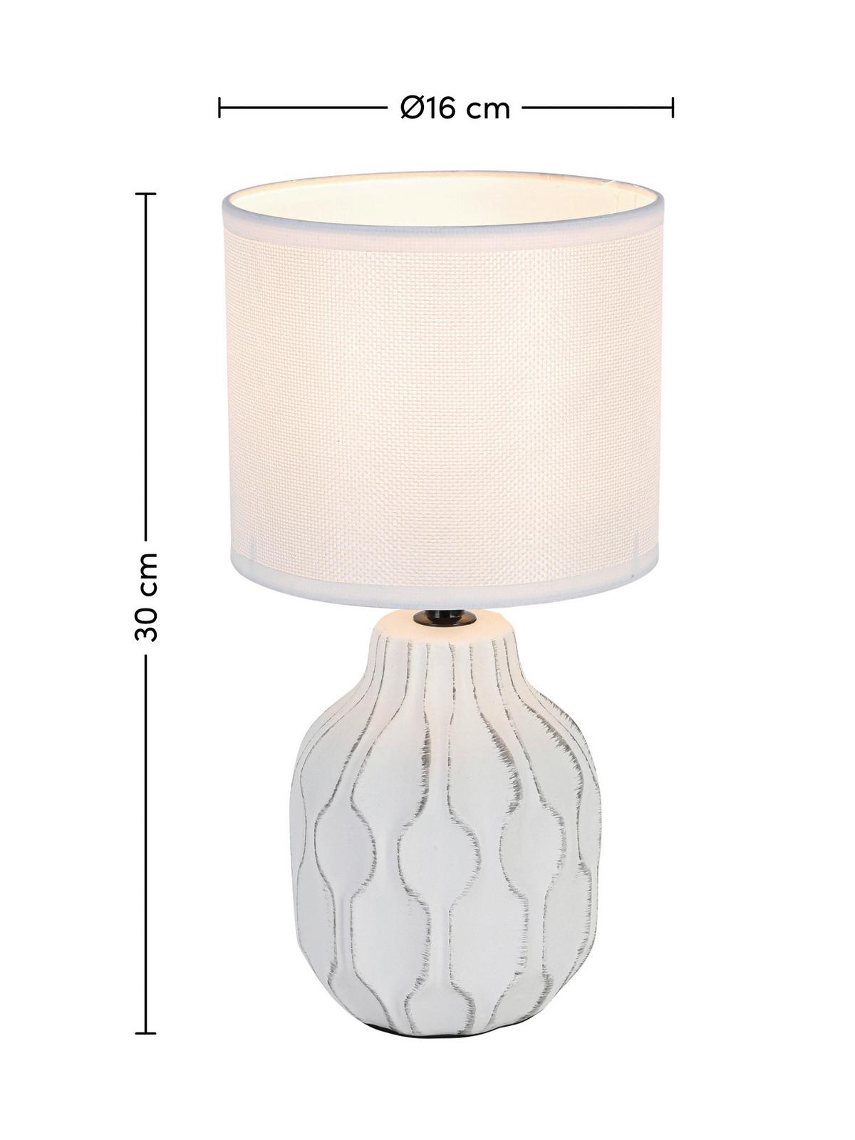 STOLNÍ LAMPA NIMO - bílá/černá, Konvenční, kov/textil (16/30cm) - Mömax