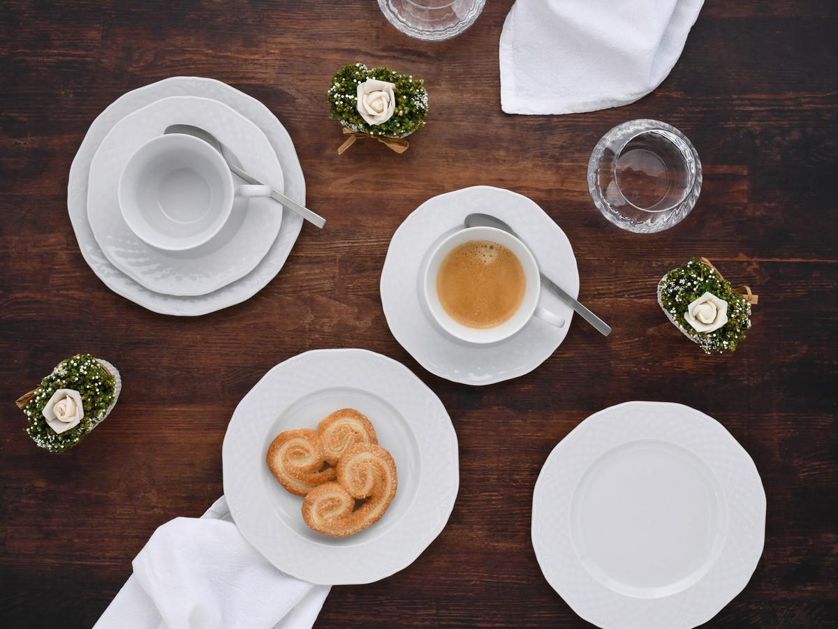 Kaffeeservice Arianne 18-tlg. Keramik, Weiß - Weiß, Basics, Keramik - Creatable