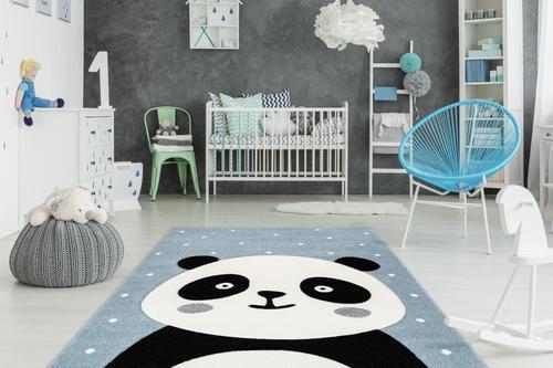 Kinderteppich Pandabär Blau Madura 80x150 Cm - Blau, Trend, Kunststoff (80/150cm) - Kayoom