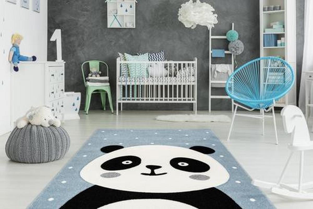 Kinderteppich Pandabär Blau Madura 80x150 Cm - Blau, Trend, Kunststoff (80/150cm) - Kayoom