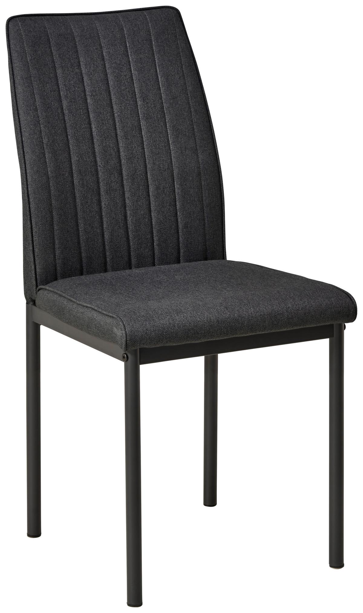 Stuhl-Set Everton - Dunkelgrau/Grau, LIFESTYLE, Textil/Metall (44/91/58cm) - Livetastic
