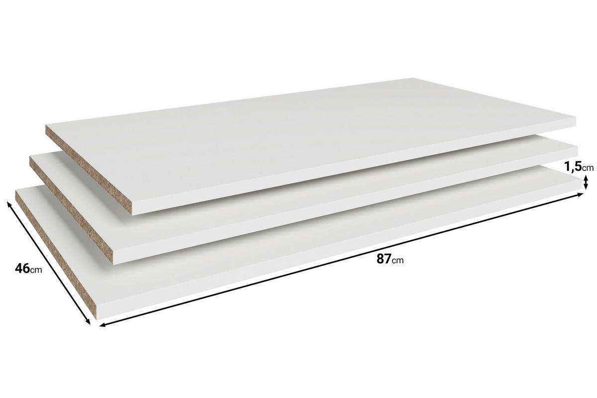 SADA VKLÁDACÍCH POLIC SPIRIT - bílá, Konvenční, kompozitní dřevo (87/1,5/46cm) - MID.YOU