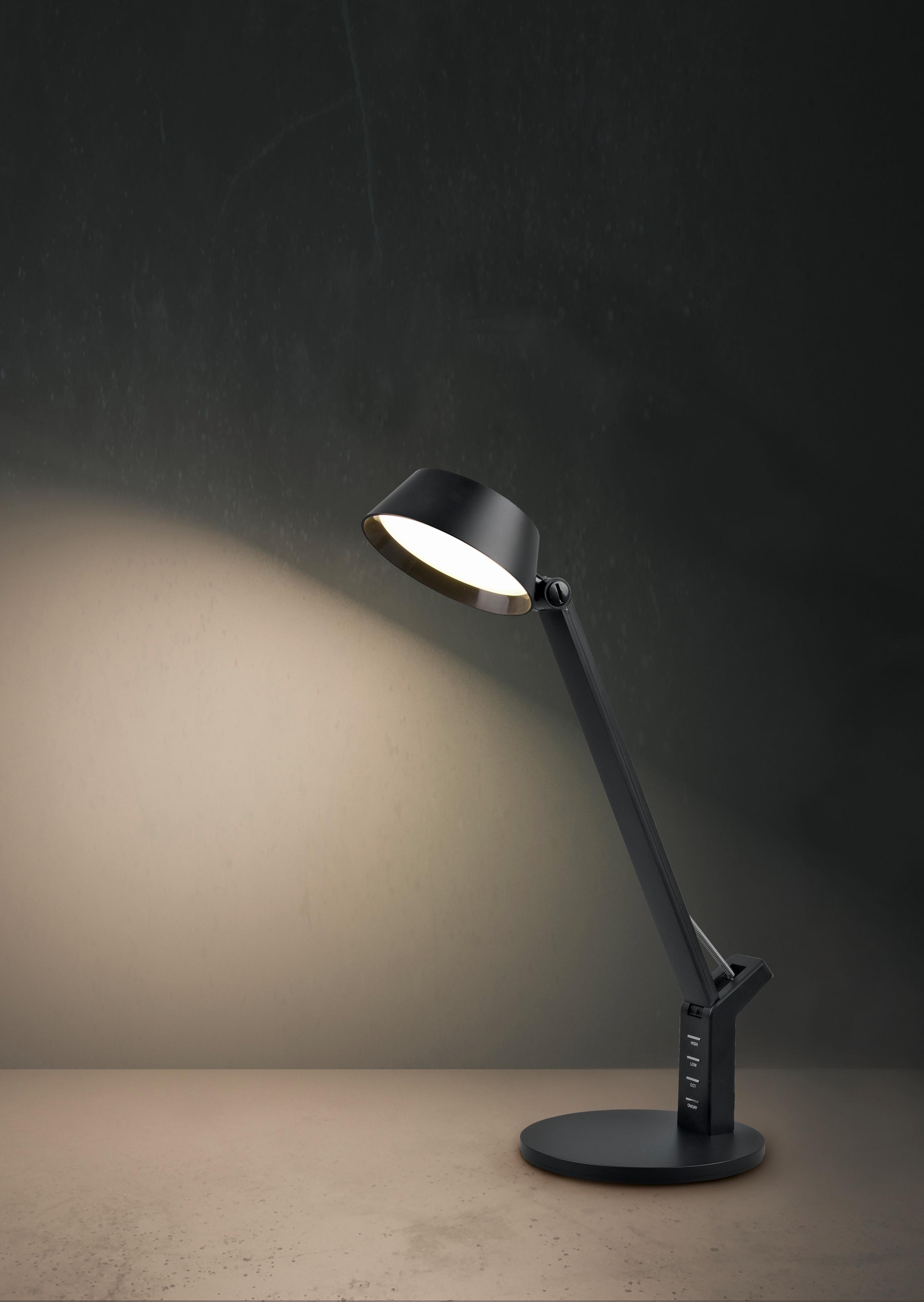 LED-Schreibtischlampe dimmbar Schwarz Flexarm, Farbwechsler - Schwarz, Basics, Kunststoff (40,4/17,1/30,5cm) - Trio Leuchten