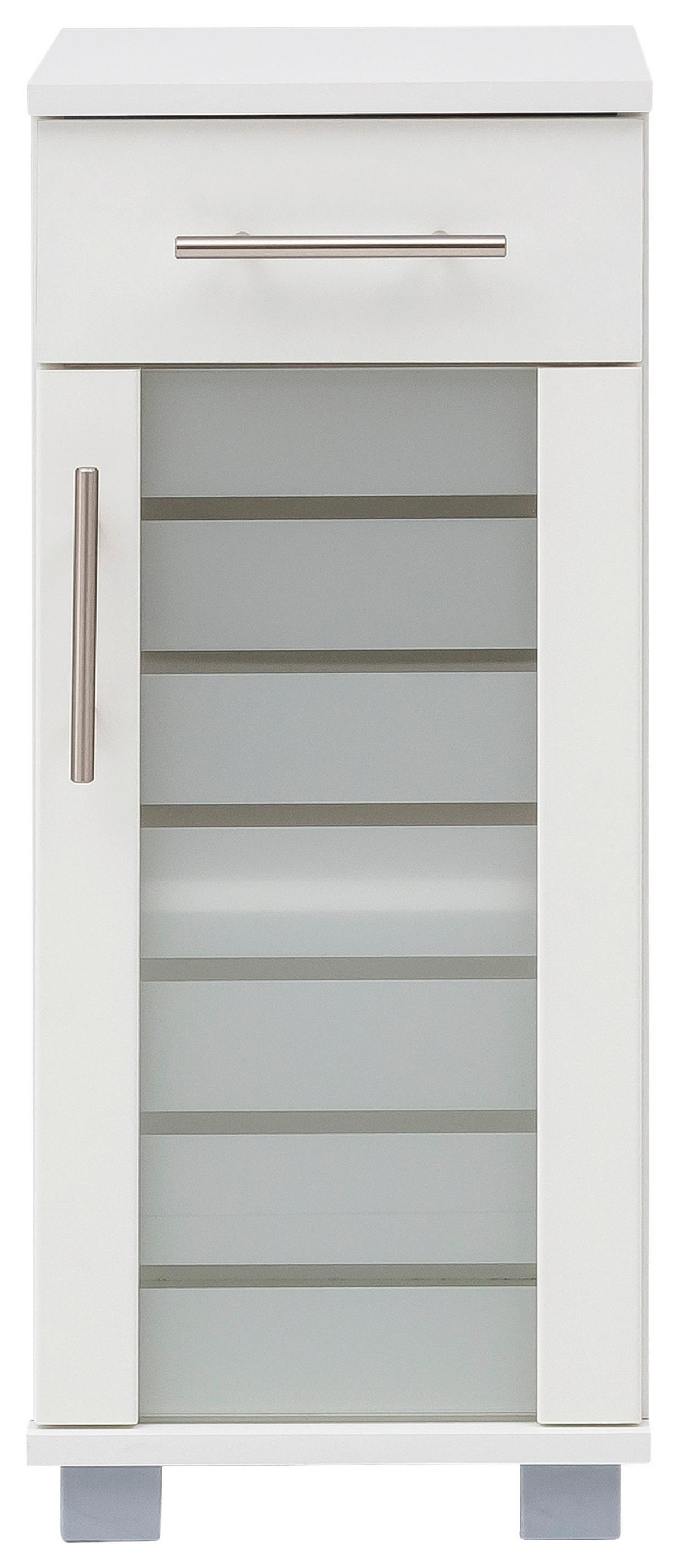 Unterschrank Niko Weiß B: 30,3cm - Silberfarben/Weiß, MODERN, Glas/Holzwerkstoff (30,3/75,3/32,6cm) - MID.YOU