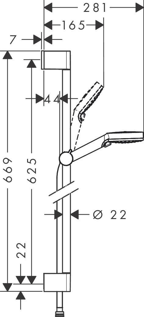 Brausegarnitur Hansgrohe Weiß/ Chromfarben 2-Fach verstellbar - Chromfarben/Weiß, Basics (14/66,9/28,1cm) - Hansgrohe