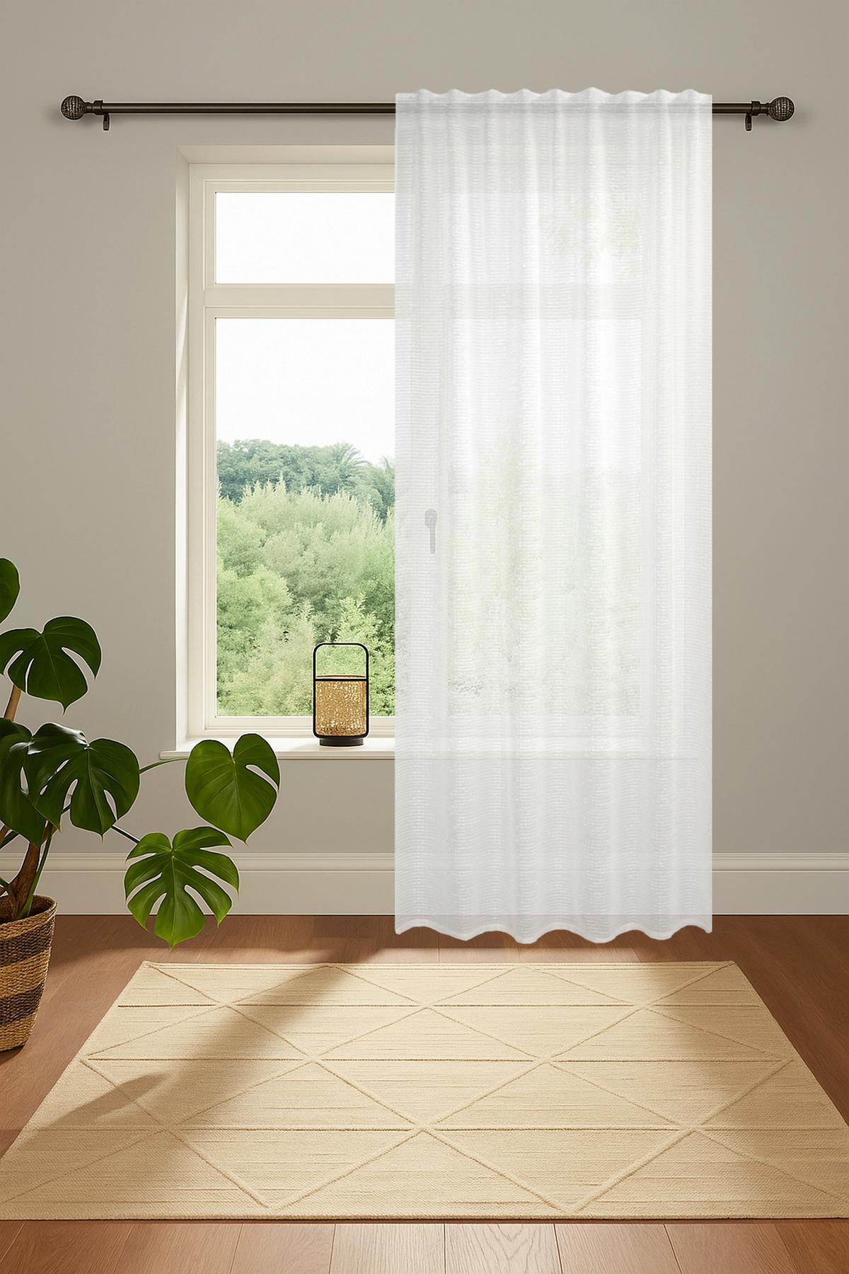 FERTIGVORHANG XANDRA - Weiß, MODERN, Textil (140/245cm) - Luca Bessoni