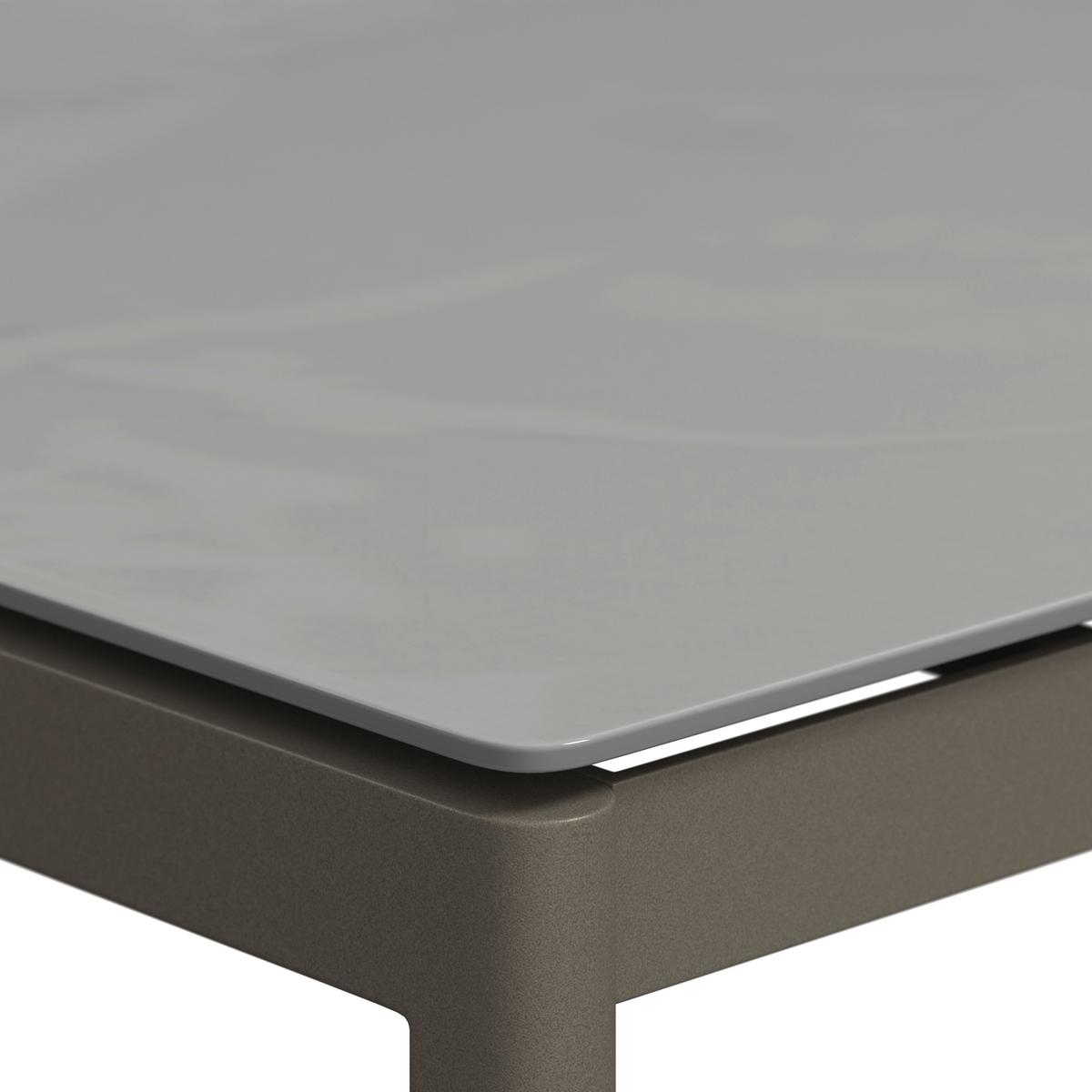 Loungegarnitur Kreta - Grau/Teakfarben, Basics, Glas/Kunststoff (228/214cm) - Beldano