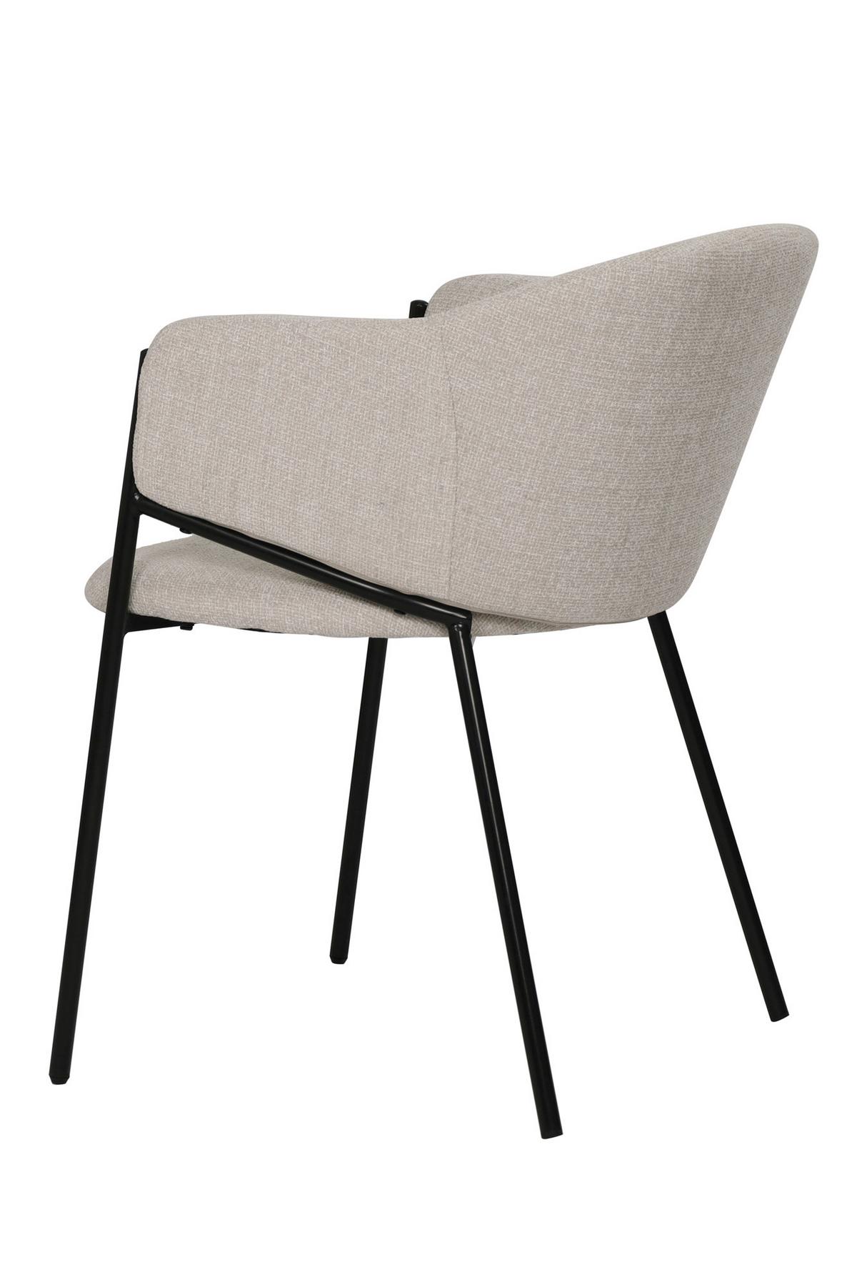 ARMLEHNSTUHL-SET Schwarz/Beige 2-teilig - Beige/Schwarz, MODERN, Textil/Metall (60/76/52cm) - MID.YOU