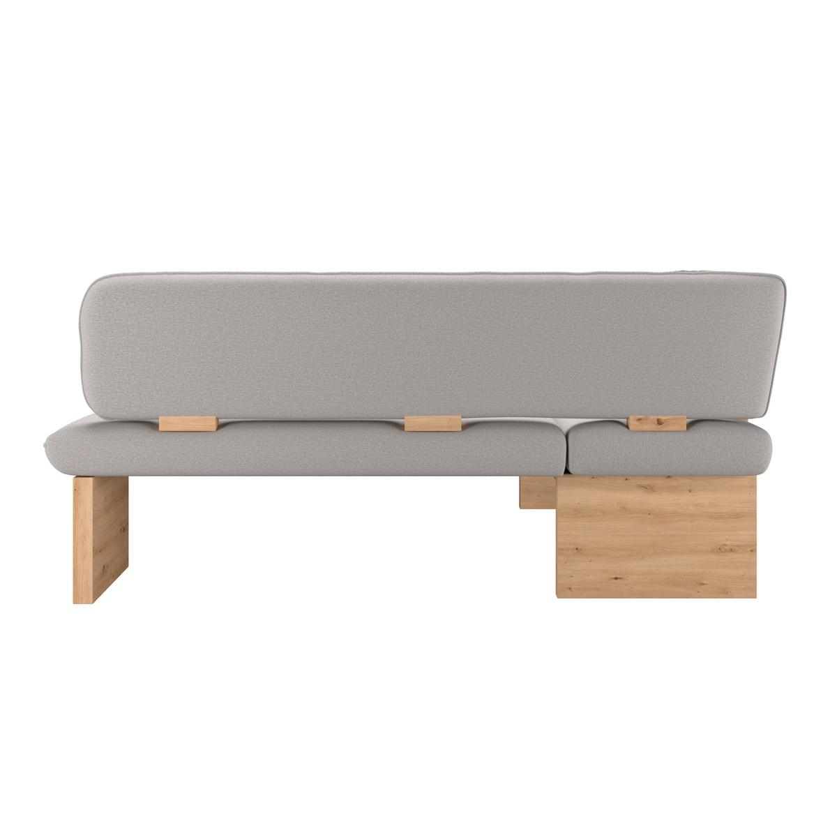 Eckbank Beluna Ii Webstoff Hellgrau, B: 170cm - Eichefarben/Hellgrau, KONVENTIONELL, Holz/Textil (170/192cm) - James Wood