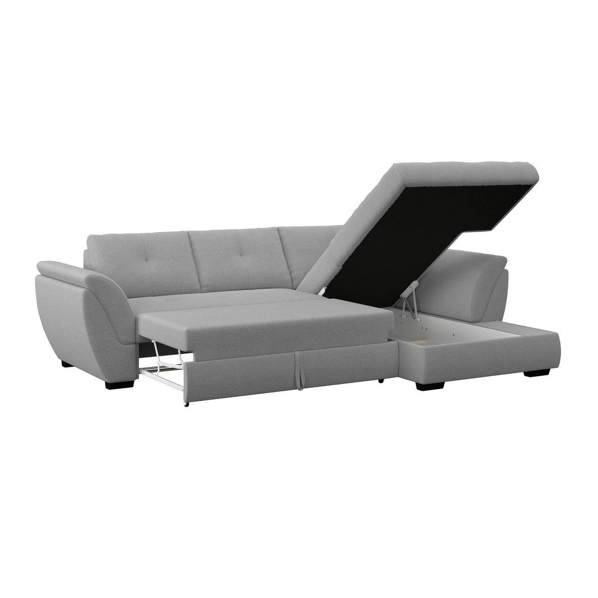 Rohová sedačka BERISSO, pravá, tmavosivá - čierna/tmavosivá, Konventionell, textil (278/187cm) - Ondega