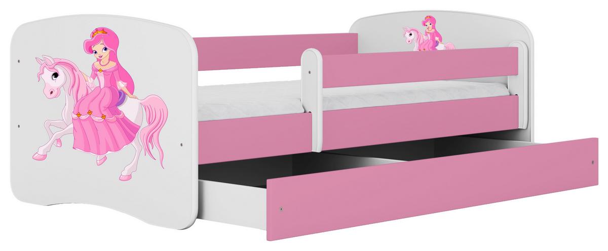 Kinder-/Juniorbett Babydreams inkl. Matratze 80x160 - Pink/Birkefarben, MODERN, Holz/Holzwerkstoff (80/160cm) - MID.YOU