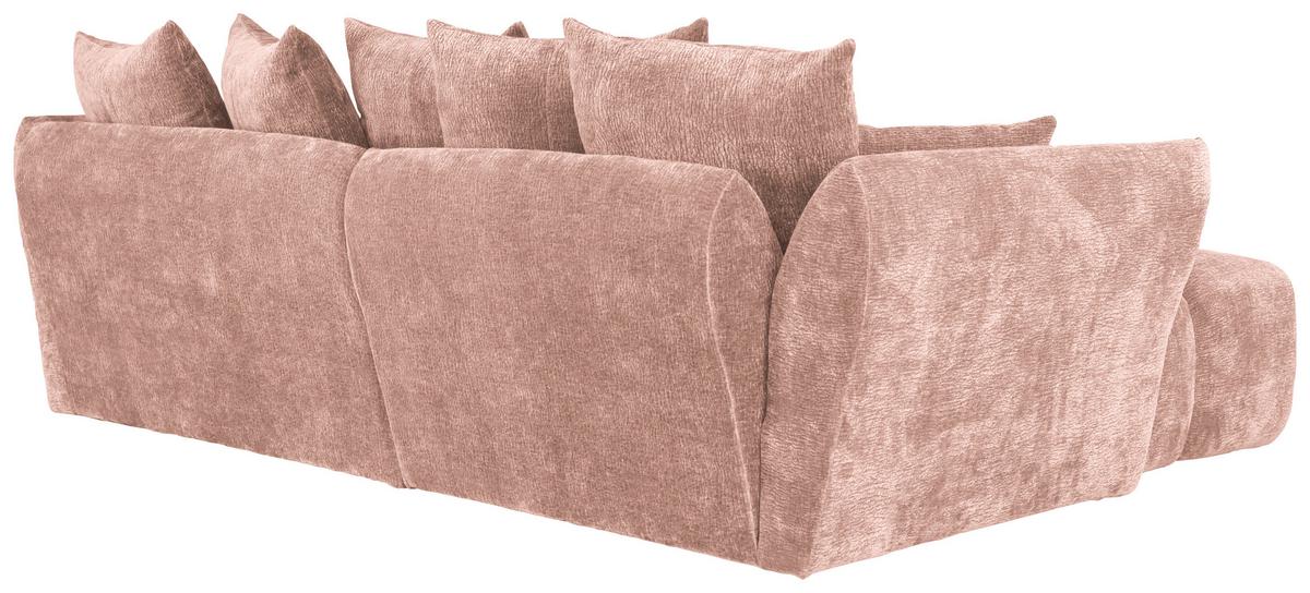Univerzálna sedačka CAMMELLIO, ružová ženilka, 7 vankúšov - čierna/ružová, Modern, textil (296/75-95/189cm) - Mömax