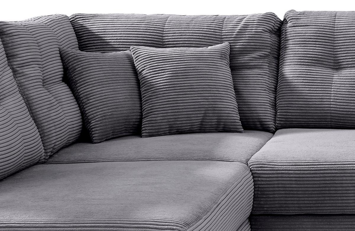 Wohnlandschaft Brizzini Grau S: 206x228x352 Cm - Naturfarben/Grau, MODERN, Textil (206/338-352/176cm) - Livetastic