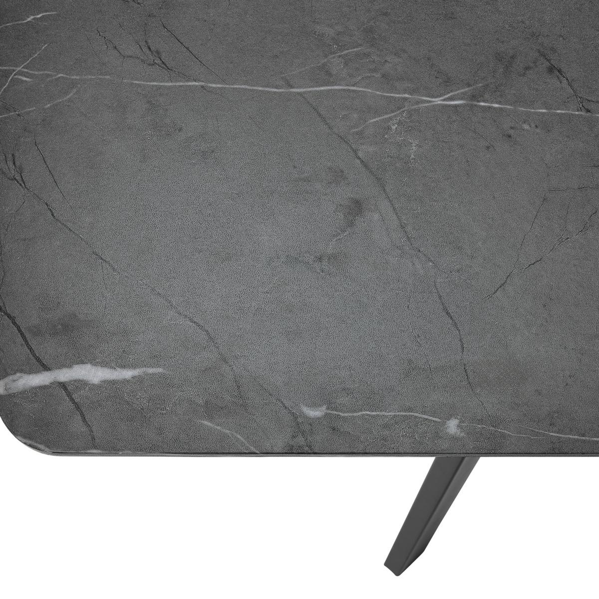 Ausziehtisch Elian Grau, B: 140-180 Cm - Schwarz/Grau, KONVENTIONELL, Holzwerkstoff/Metall (140/180/75/80cm) - MID.YOU