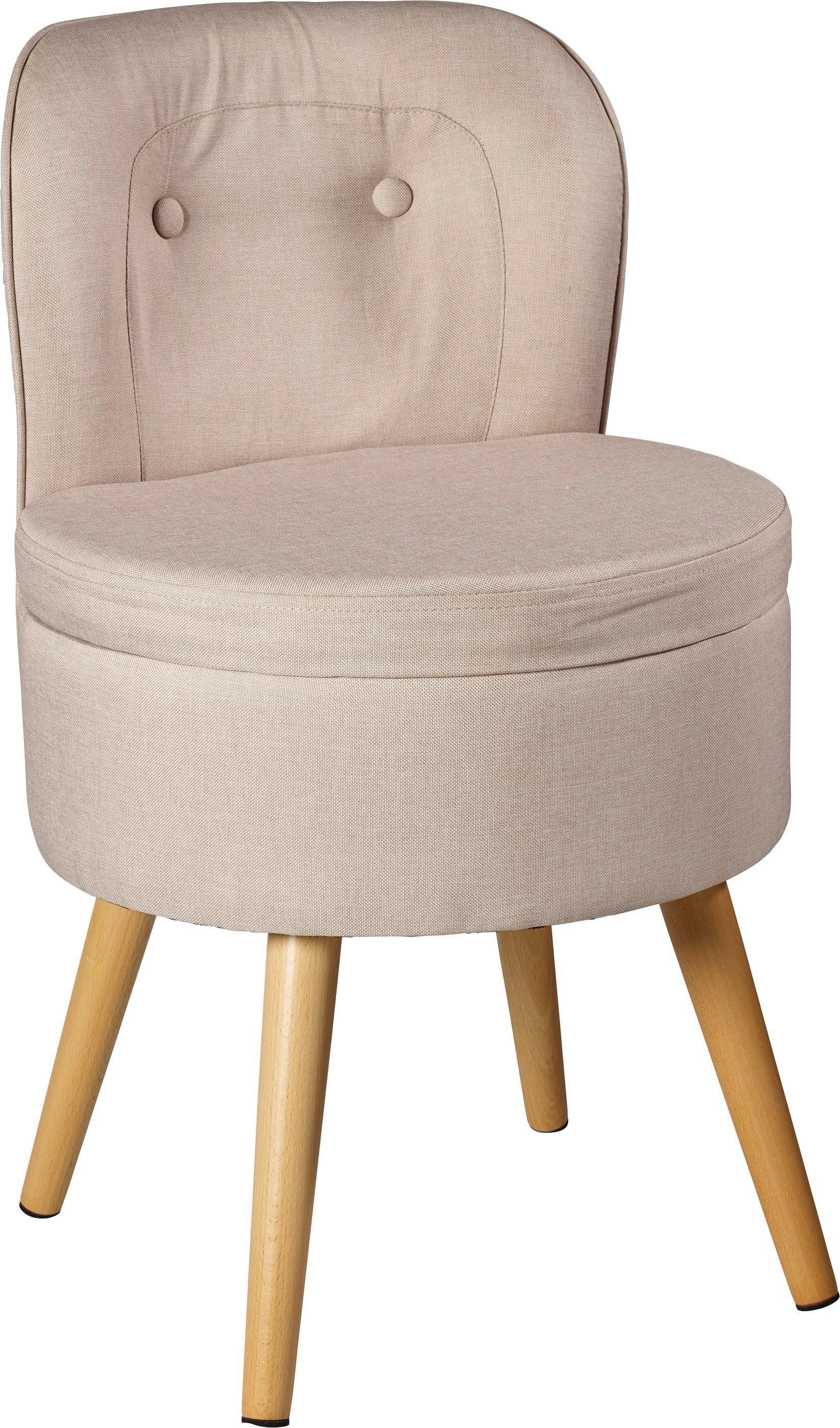 Sessel Vince - Creme/Naturfarben, Design, Textil (42/71/42cm) - Echtwerk