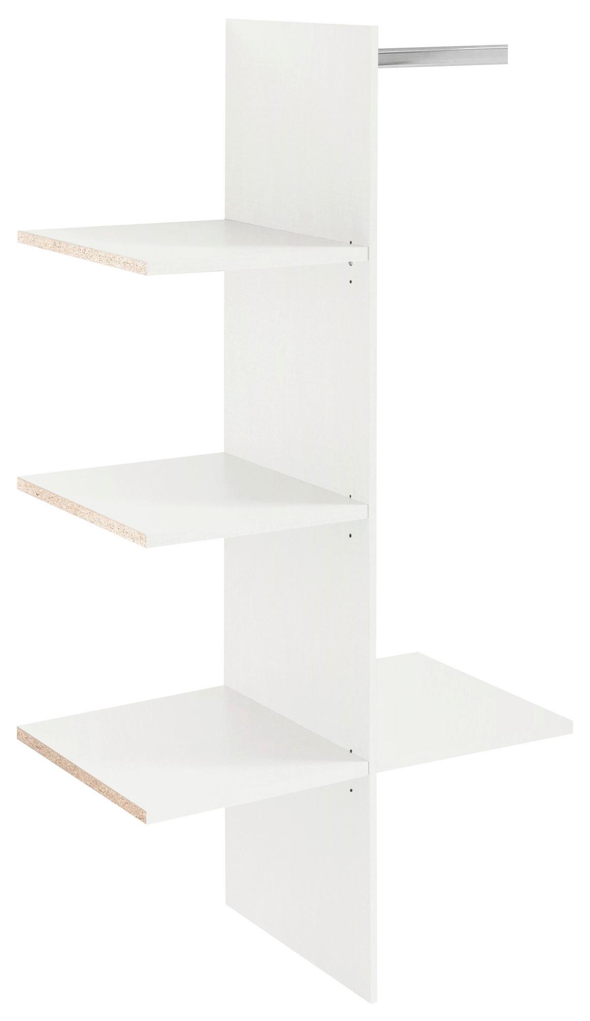 Inneneinteilung Kleiderschrank Sizilia Weiß mit Einlegeböden - Weiß, MODERN, Holzwerkstoff (82,7/158/47,7cm)