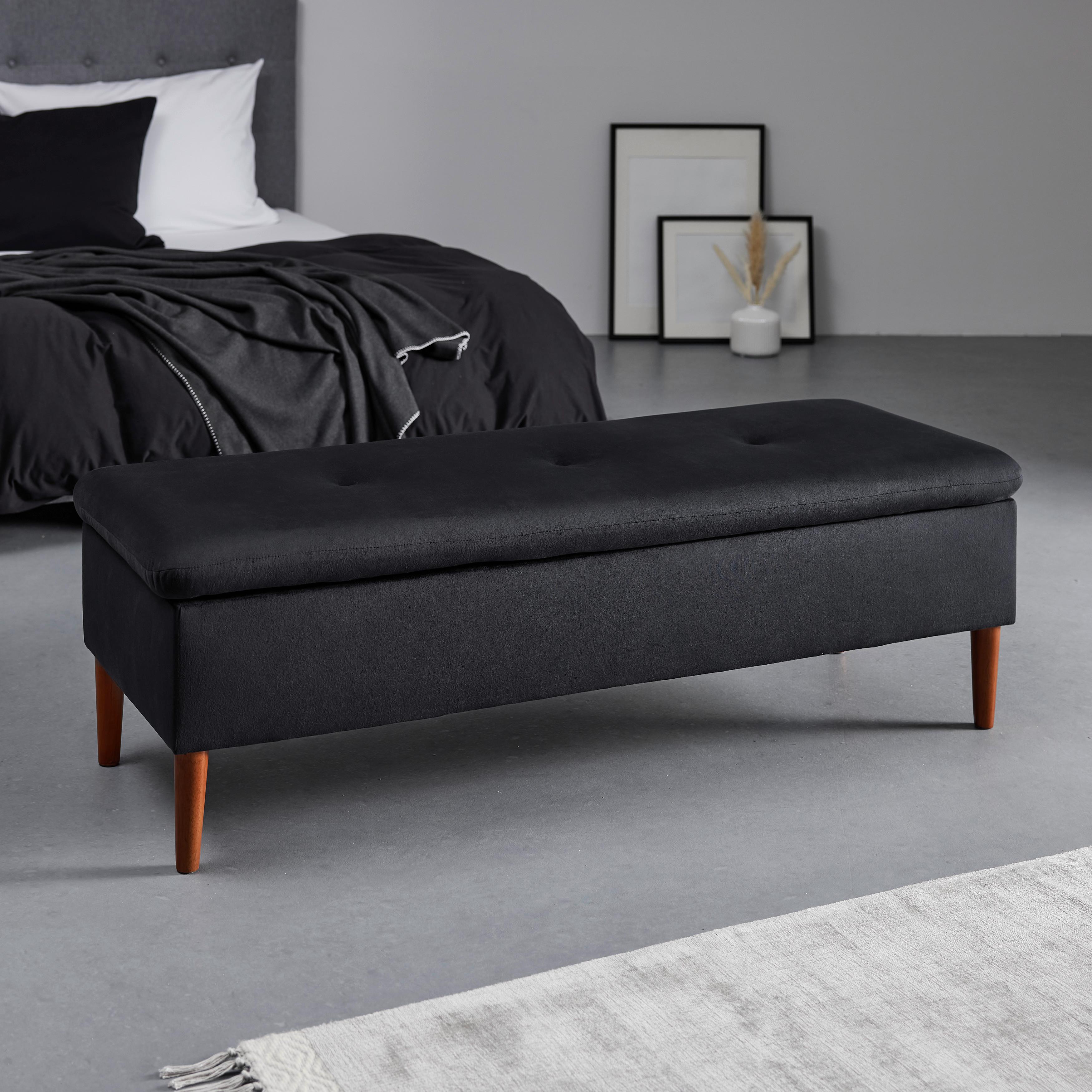 Lavice S Úložným Prostorem Jessy Černá - černá/barvy buku, Moderní, dřevo/textil (150/50/55cm) - Bessagi Home