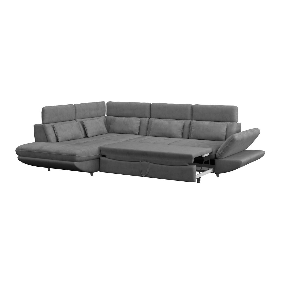 Wohnlandschaft Park - Dunkelgrau/Schwarz, MODERN, Textil (311/233cm) - Luca Bessoni
