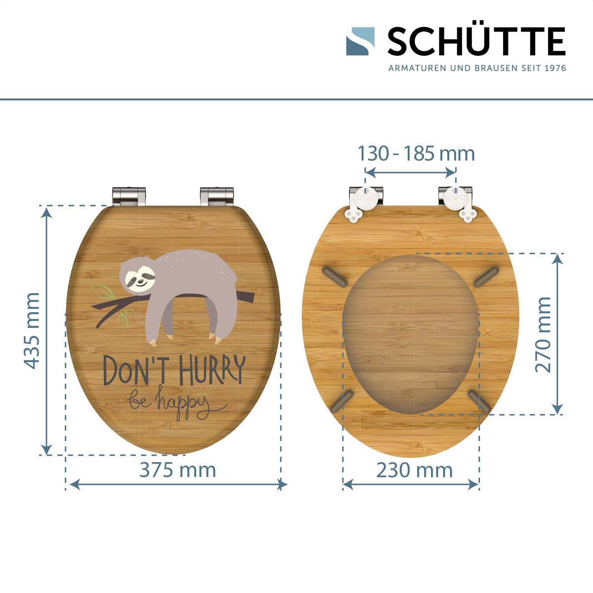 WC-Sitz Naturfarben Faultier mit Absenkautomatik B: 43,5 cm - Braun/Naturfarben, Design, Holz (43,5/5,5/37,5cm) - Schütte