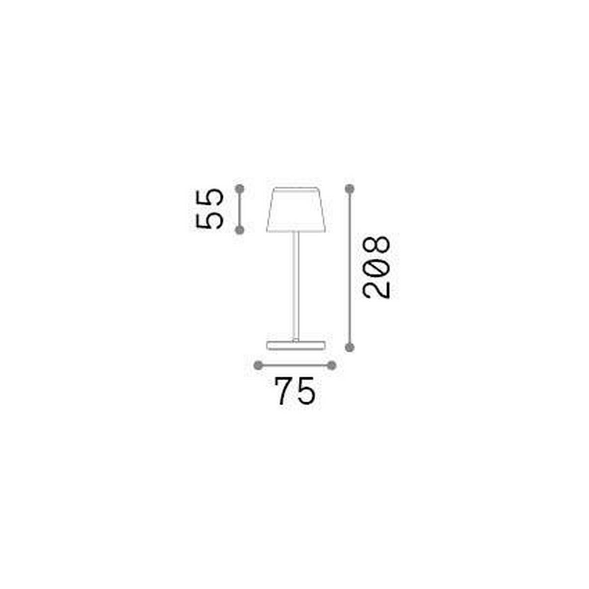 Außenleuchte Bianco Weiß D: 7,5 cm - Weiß, KONVENTIONELL, Metall (7,5/20,8cm) - Ideal Lux