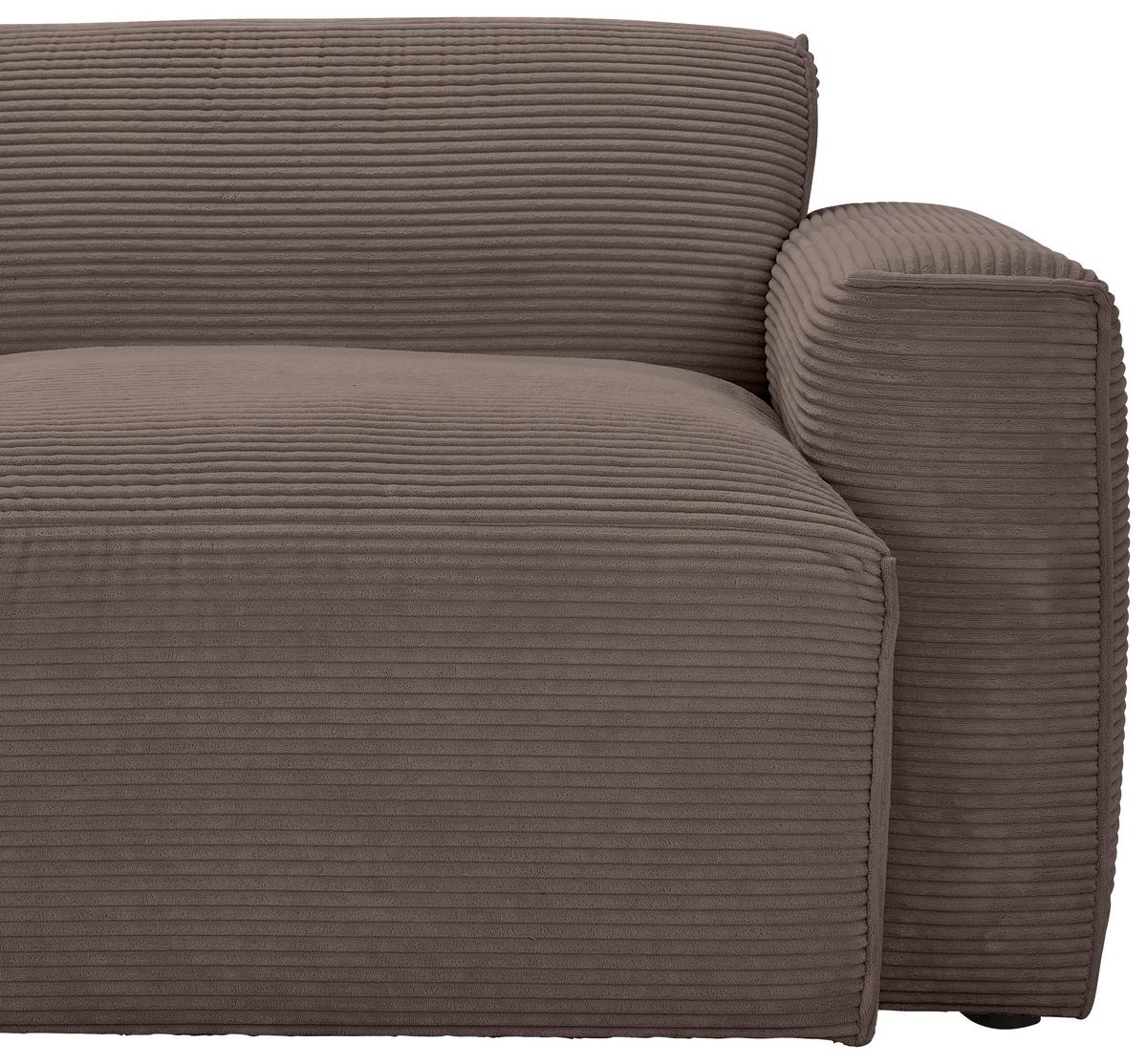 Ecksofa Pearl - Schwarz/Mokka, Design, Textil (303/196cm) - Livetastic