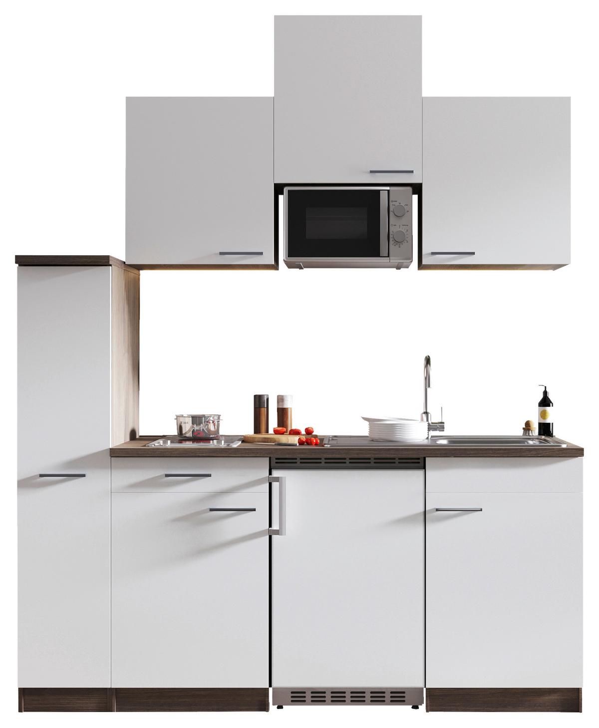 Küchenblock Oliver Singleküche 180 cm - Eichefarben/Weiß, Basics, Holzwerkstoff (180cm) - Respekta
