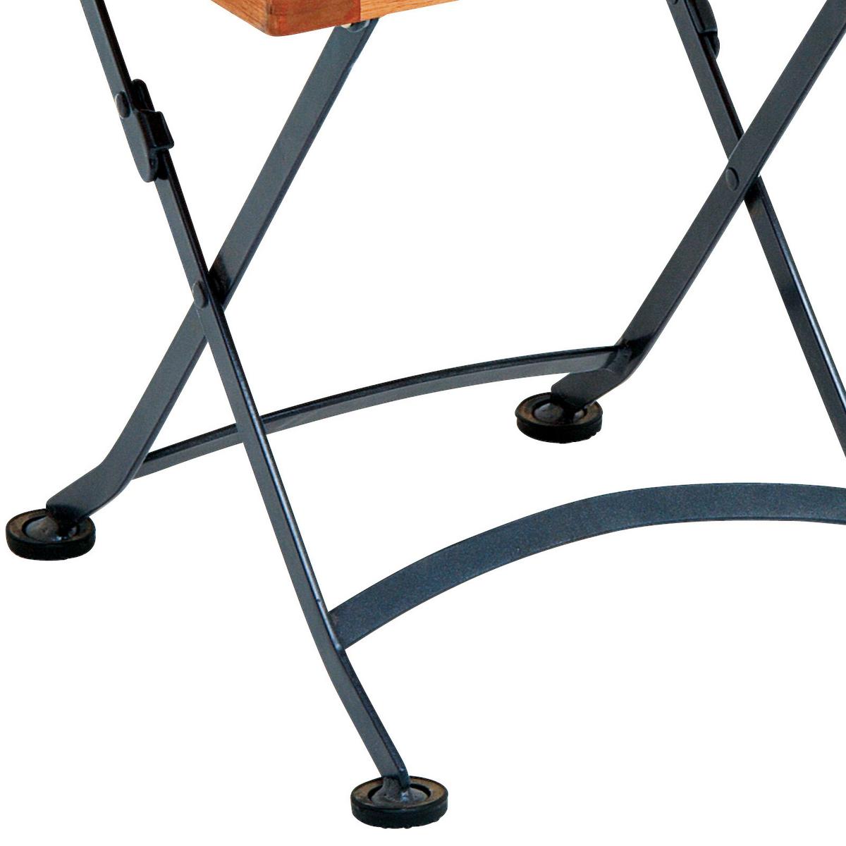 Gartenhocker Schlossgarten Echtholz/metall Natur Klappbar - Schwarz/Naturfarben, ROMANTIK / LANDHAUS, Holz/Metall (45/43,5/45cm) - Gardenson