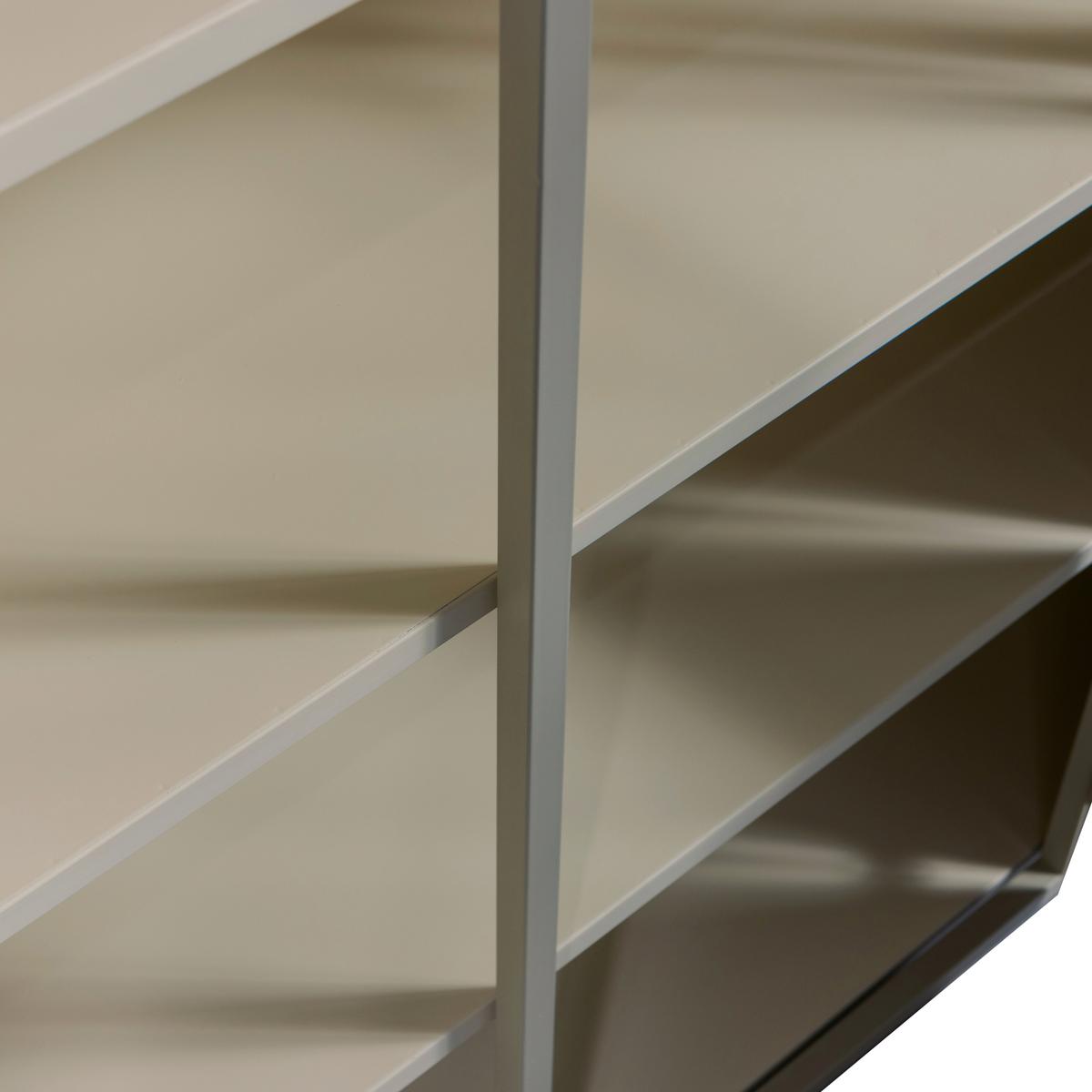 Vitrine Exhibit Sandfarben B: 96 Cm - Sandfarben, Design, Glas/Metall (96/200/40cm) - Livetastic