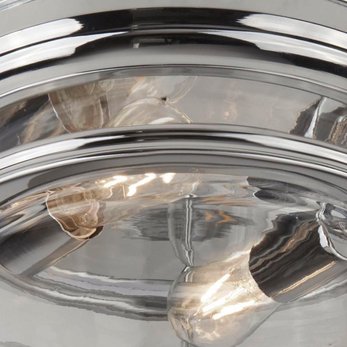 Bad-Deckenleuchte Ip44 Chromfarben Ø 35 cm - Chromfarben, Basics, Glas/Metall (35/14,5cm)