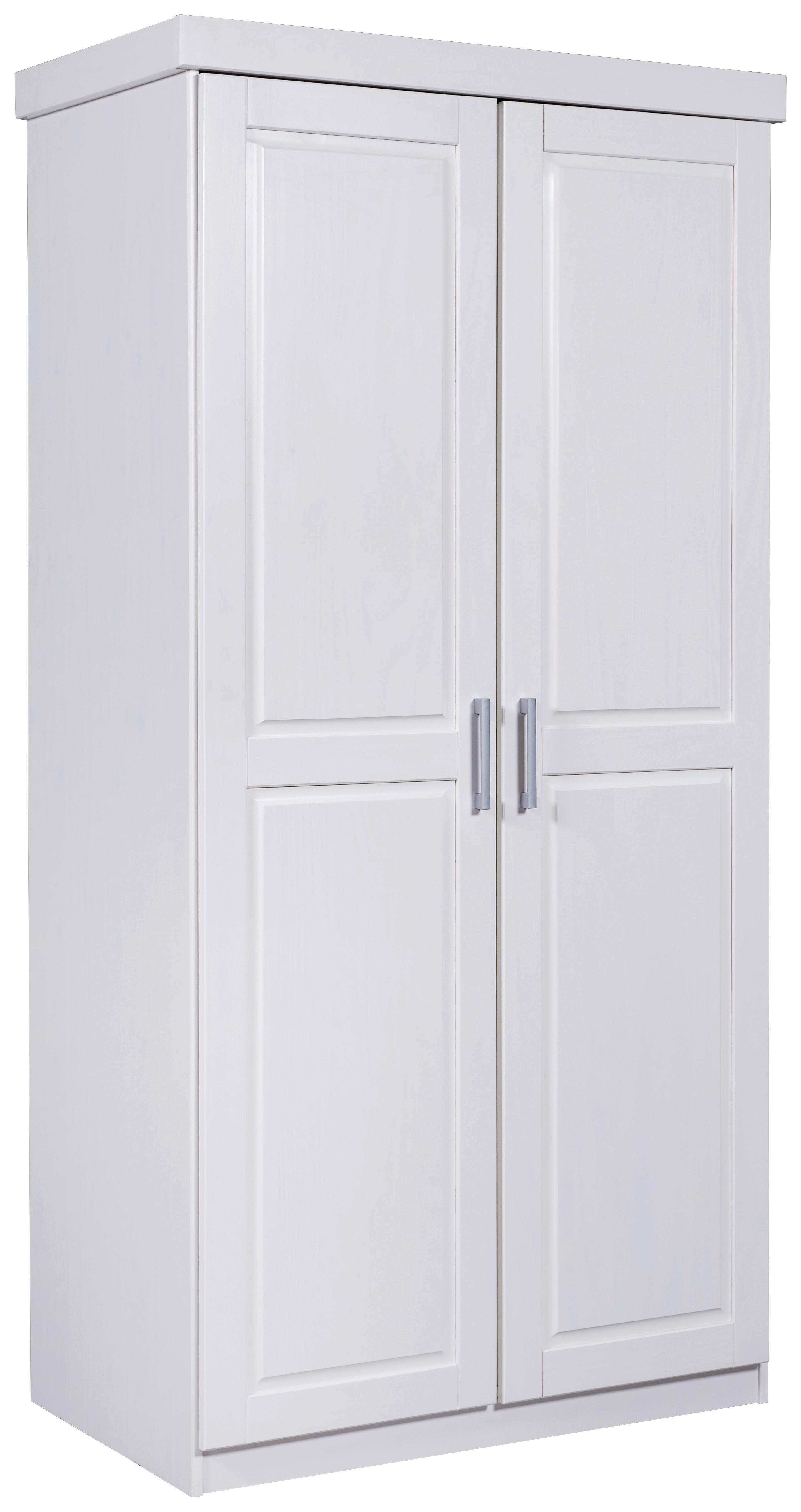 Drehtürenschrank 95cm Hakon Kiefer Massiv - Weiß, LIFESTYLE, Holz (95/190/55cm) - MID.YOU