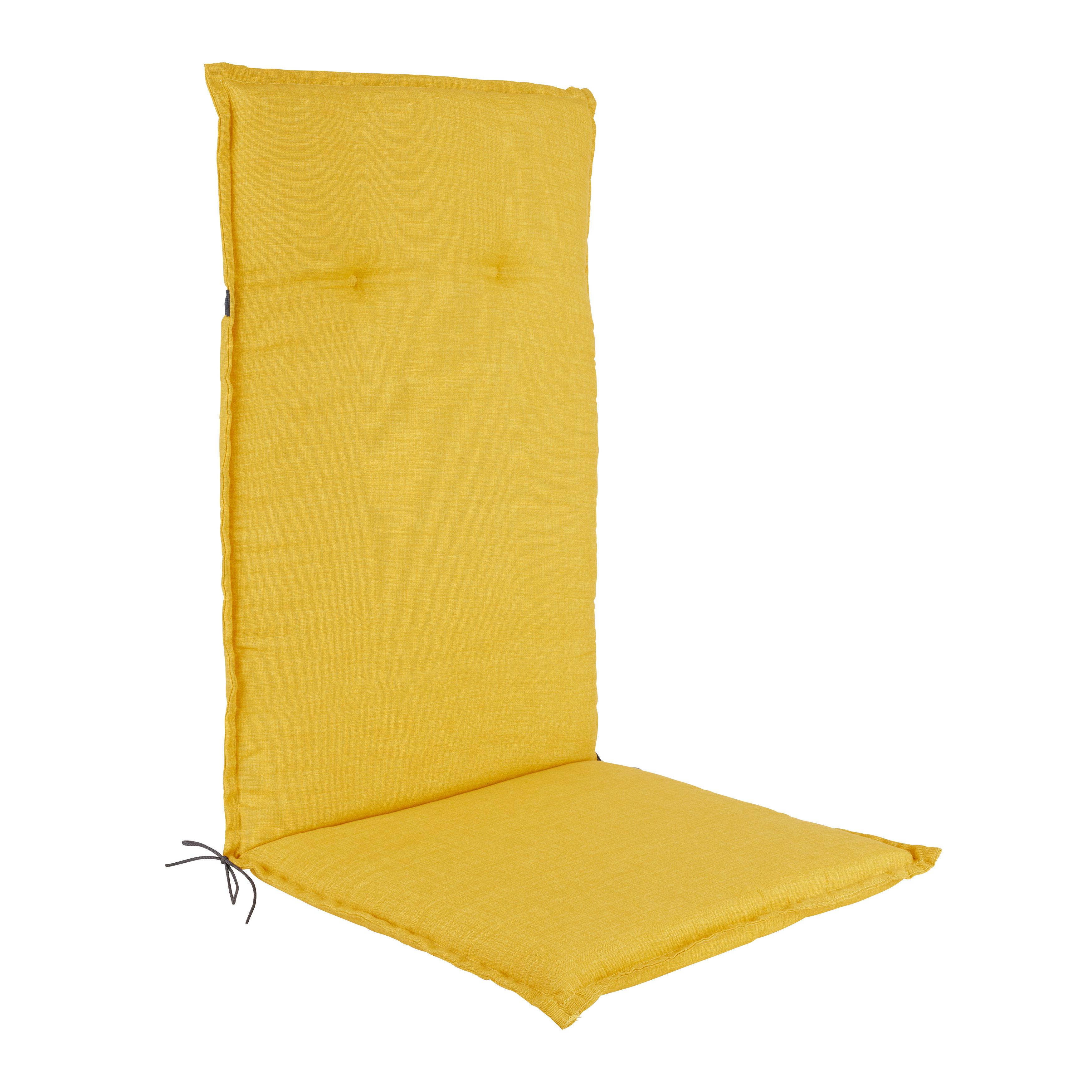 PODLOŽKA NA ŽIDLI GENF 2 - hořčicově žlutá, Basics, textil (120/48/5cm) - Mömax