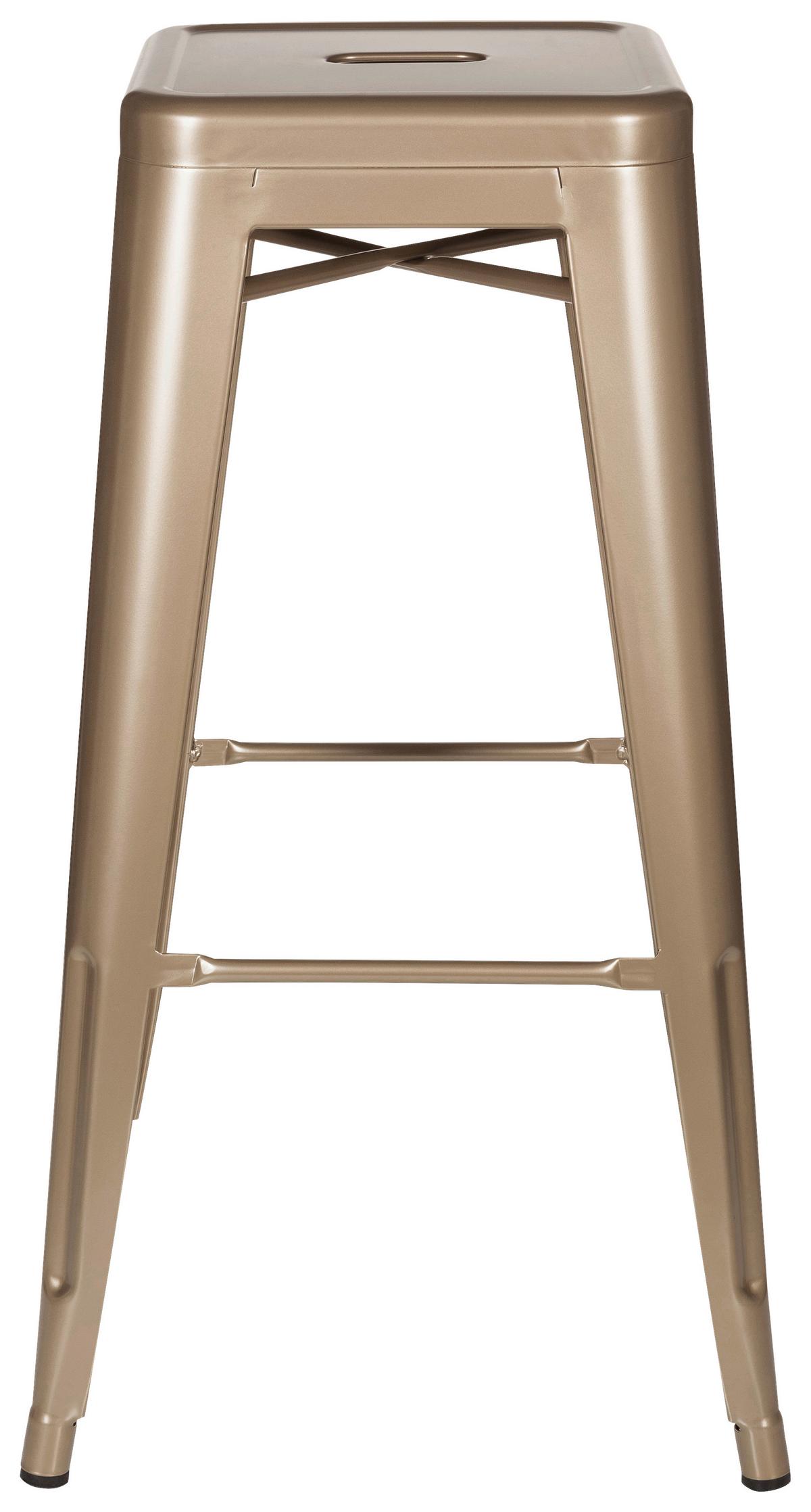 Barhocker Vantaggio High Stapelbar Champagner - Champagner, Basics, Metall (44/77/44cm) - MID.YOU