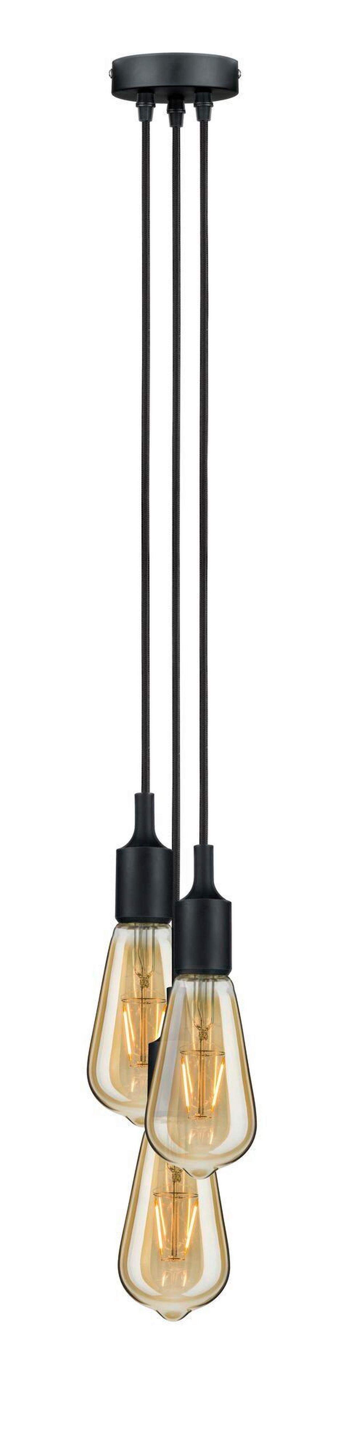 Hängeleuchte Rail H: ca. 200 cm 3-Flammig - Schwarz, Design, Kunststoff/Metall (10,0/200,0cm) - Paulmann