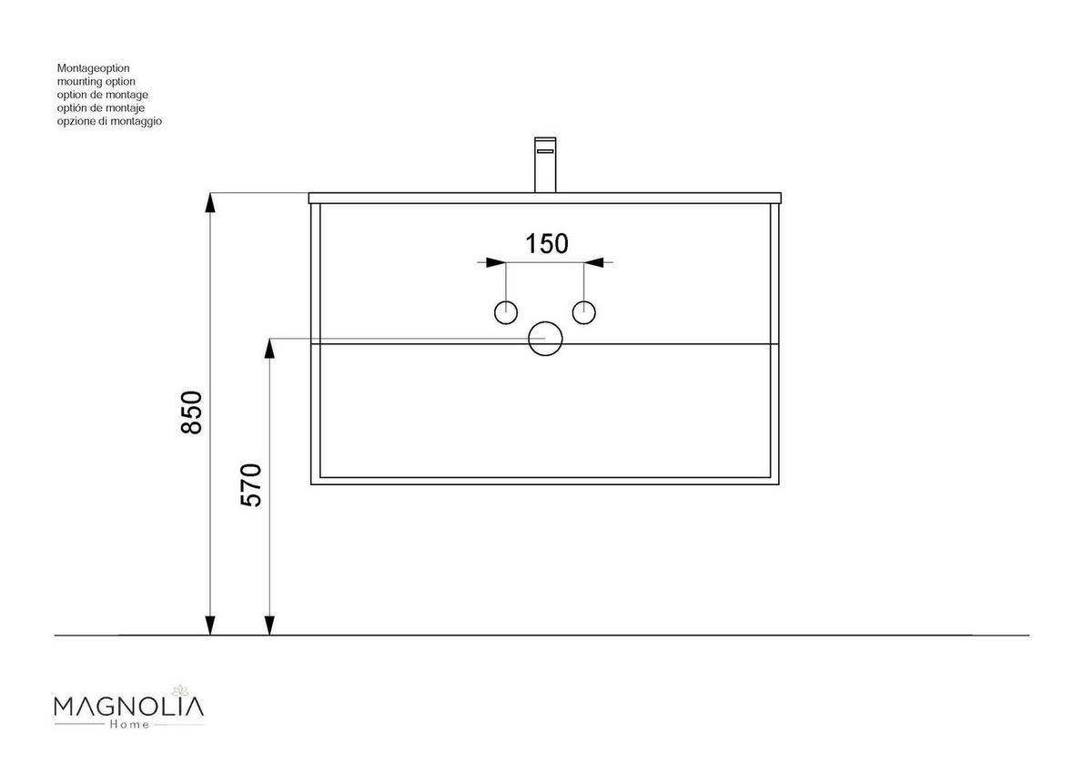 WASCHTISCHKOMBI Homeline, Weiß HG B: 91 cm - Weiß Hochglanz/Weiß, Basics, Keramik/Holzwerkstoff (91cm) - MID.YOU
